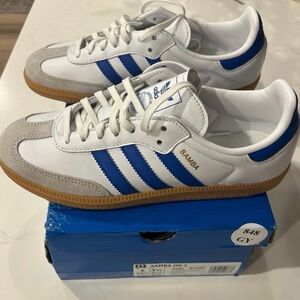 Adidas Samba OG White and Blue Shoes